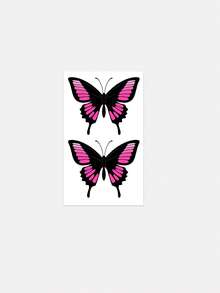 1pc Y2K Style Colorful Butterfly Temporary Tattoo Sticker, Waterproof, Sweat-Proof, Washable, Non-Reflective, Simulating Wrist & Shoulder Tattoo, Suitable For Fashion Enthusiasts - Multicolor - View 5