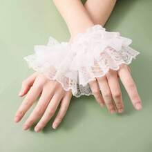 1 chiếc tay áo ren nhiều lớp Lolita dành cho nữ, thích hợp cho biểu diễn tại học viện, khiêu vũ, che cánh tay, tay áo - 1 đôi - Xem 1