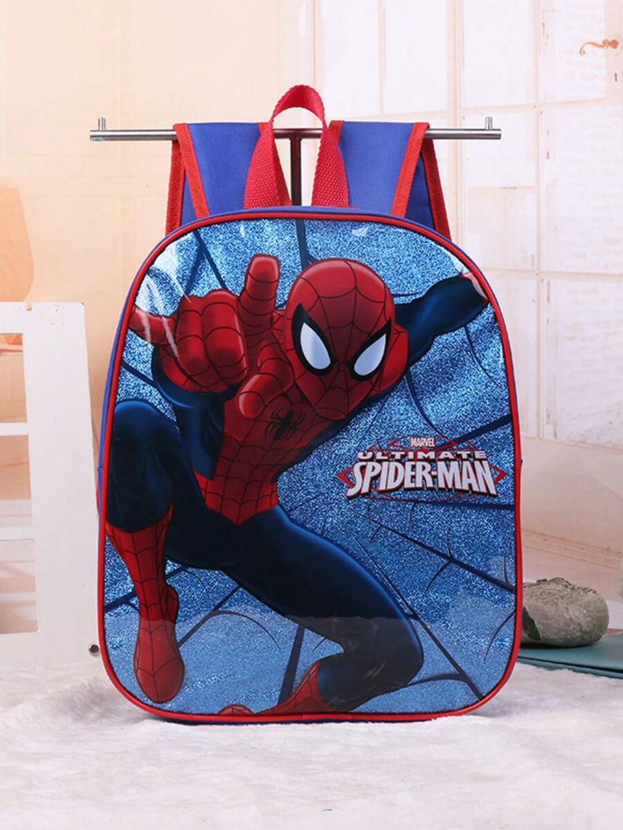 蜘蛛侠背包，时尚趣味图案包，大容量轻便卡通背包，送礼佳品，简约设计，人见人爱 - 彩色 - 查看 1