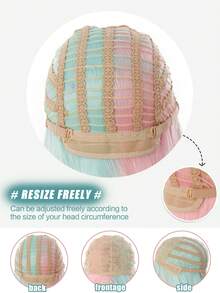 24 Inch Candy Color Block Long Curly Lolita Wig Double Bun Detachable Fluffy Lolita Cosplay Synthetic Heat Resistant Fiber Wig Suitable For Women Christmas Halloween Cosplay