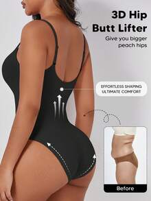 1pc Women Minimalist Tummy Control Bodysuit, Slim Waist, K-POP Suitable For Base Layer Mardi Gras Outfits