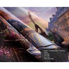 QGHOT Vintage Paris Tapestry Eiffel Tower Backdrop French Cityscape Tapestry Wall Hanging Cafe Decor Romantic City Scenery Wall Art For Bedroom Paris Themed Party Decorations 59.1"X51.2"-7184 - A - 查看 7