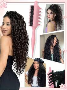 Wave Styling Comb - Wavy Teeth Comb With Pointed Tail, Frizz-Free, Easy To Comb, Lifts Roots, Suitable For Curly, Wavy And Natural Curly Hairstyles, Travel Essential, Hairstyling, Hair Care, Comb, Back Comb, Styling Comb, Curling Comb, Edge Comb, Hair Brush, Combing, Comb Set, Combing, Curling Comb, Detangling Comb, Women's Comb, Hair, Travel, Hair Products, Hair Tools, Hair Accessories, Hairstylist, Hairstylist Accessories, Salon, Hair Equipment - Multicolor - View 5