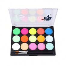 15 màu sắc tố hòa tan trong nước, bao gồm các loại huỳnh quang và mờ, màu sắc sống động, dễ lau chùi, thích hợp cho Giáng sinh, Halloween, lễ hội hóa trang, lễ Phục sinh và các tác phẩm nghệ thuật ngày lễ khác - Nhiều màu - Xem 8