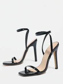 Jin Bei Qi 春夏女士高跟凉鞋 - 黑色 - 查看 5