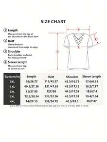 Dark Purple Roses With Black Leaves And Pink Accents Womens Short Sleeve V Neck Criss Cross T-Shirt Plus Size - 黑色 - 查看 3