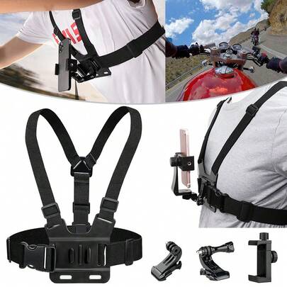2PC Chest Mount Harness Strap Phone Holder Action Camera POV For Mobile Phone EM