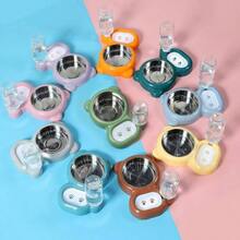 Dog Bowls, Food And Bowl Set With Dispenser And Stainless Steel Bowl Cats And Small Dogs - Light Blue - 紫色 - 查看 6