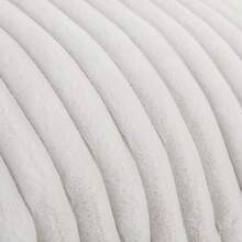 1 件仿兔毛条纹枕套，不含枕芯，拉链开合，柔软舒适的床上用品枕套，可拆卸且易于使用，让您舒适入眠 - 白色 - 查看 3