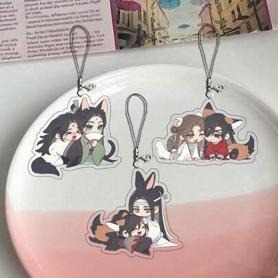Tian Guan Ci Fu, Mo Dao Zu Shi, Ren Zha Fan Pai Zi Shou Xi Tong Peripheral Phone Straps & Charms, Wei Wuxian, Lan Wangji, Xie Lian, Hua Cheng, Shen Qingqiu, Luo Binghe CP hängdekorationer, ryggsäckshängande berlocker, bästa väns berlocker, bra födelsedagsfans, julklappar till anim