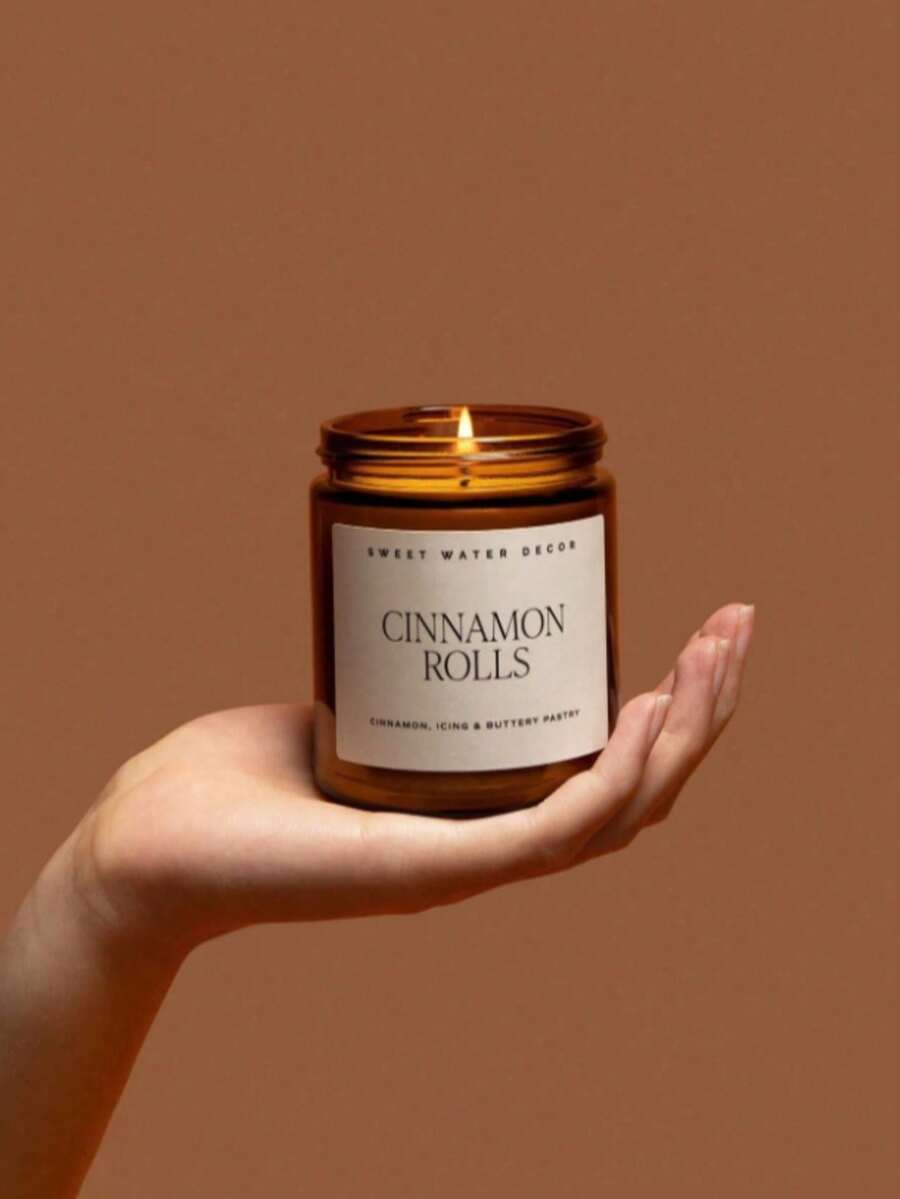 Cinnamon Roll Scented Candle, Baking-Inspired Food Lover Candle, Cozy Home Fragrance, Suitable For Kitchen, Bedroom And Living Room Decor, Sweet Gift For Women - Brown Large - View 1