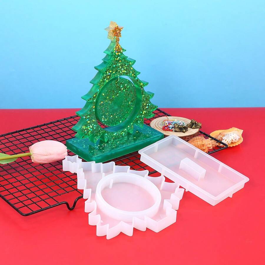 قالب سيليكون لصنع زخرفة ثلاثية الأبعاد لعيد الميلاد، قالب لإطار صورة، ديكور مكتبي