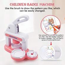 DIY Kids Button Maker For Fridge Magnets And Badges (Pink) - Pink - View 3