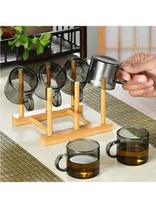 12/6/4/2 Stücke Set schwarze, hitzebeständige Gläser mit Griffen, geeignet für Zuhause, Büro, KTV, ideal zum Trinken von Wasser, Tee, Getränken, Espresso [Hinweis: Kein Glashalter enthalten]