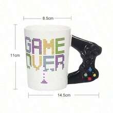 Cốc cà phê gốm thủ công 3D kiểu tay cầm chơi game Cốc sữa ăn sáng tại nhà Cốc quà tặng sinh nhật sáng tạo - trắng - Xem 4
