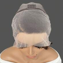 C Part Culry Lace Front Wig For Women Short Wig Human Hair Pre Plucked Pixie Cut Wig 13x4 Lace Wig With Baby Hair 1B Color 150% Density - SNatural - View 6