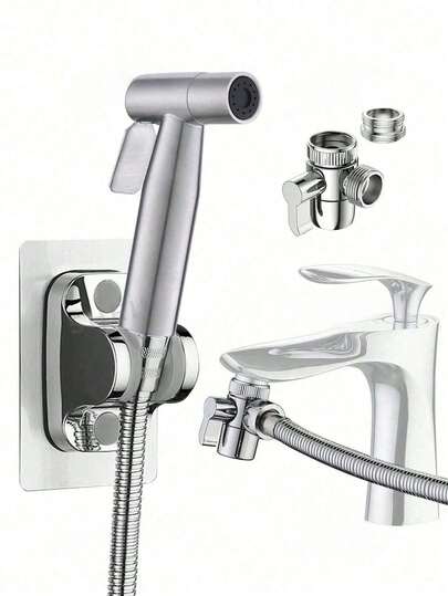 4-Piece Stainless Steel Toilet Bidet Sprayer Set - Wall-Mounted Toilet Spray Kit With Shower Head And Hose