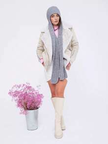 1 szt. Damski, jednokolorowy, swobodny, dzianinowy szalik z kapturem, miękki i wszechstronny, odpowiedni na wyjścia, do codziennych dojazdów, jesień/zima