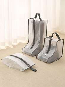 1pc Foldable Non-Woven Fabric Shoe Bag, Portable Dust-Proof Travel Shoe Bag