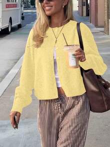 Áo khoác cardigan nữ thanh lịch tối giản, giản dị, xuân/hè - lòng đỏ - Xem 1