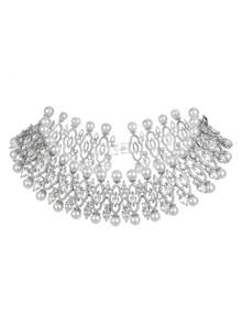 1 Stück modischer Luxus Zirkonia Halskette Perlenkette, geeignet für Bräute, Hochzeiten, formelle Anlässe, Partys, Feiertage, Geschenk für Frauen