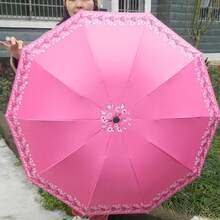 1pc Lightweight Portable Waterproof Umbrella, 10 Ribs Floral Pattern Folding Umbrella With Excellent UV Protection, Casual Lightweight Portable Waterproof Umbrella For Men And Women