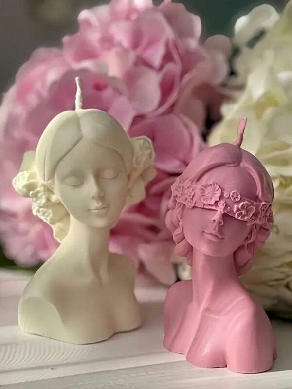 3D Embossed Girl Silicone Mold, Flexible Silicone, Heat Resistant, Easy Demold, Multipurpose DIY Holiday Gift, Candle/Plaster Tool, Christmas Decor, Creative Ornament Silicone Mold