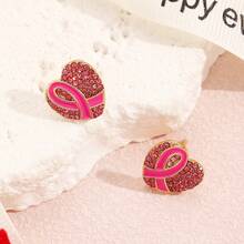 1 Paar modische, hochwertige, exquisite, minimalistische, elegante, süße rosa Strass-Herz-Ohrringe zum Baumeln, die die Gesundheit von Frauen pflegen