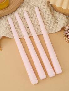 12pcs/4pcs Household Emergency Red And White Candles Classic Romantic Wedding Candlelight Dinner Smokeless Long Stem Candlestick Candle