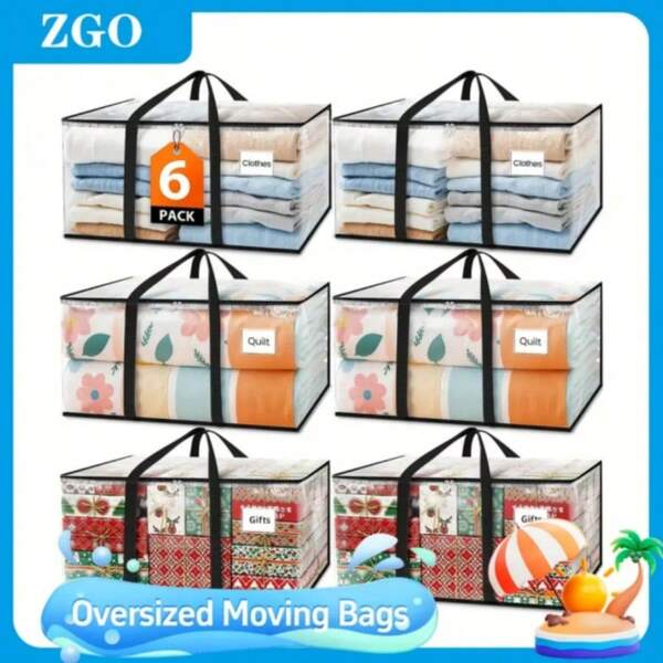 Nueva bolsa de almacenamiento de ropa de cama, de gran capacidad, para ropa, edredón, organizador, con red de sujeción, portátil, impermeable, antihumedad, caja de almacenamiento tejida, adecuada para armario, vehículo, mudanza