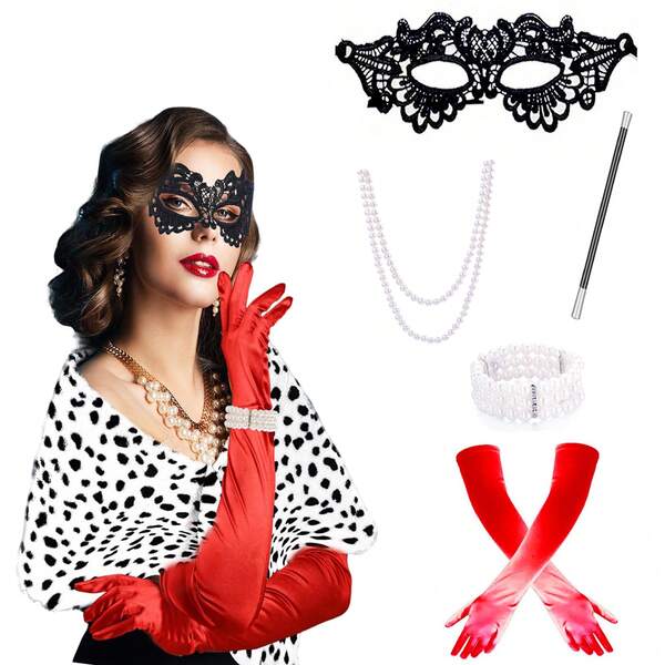 1920s Vintage Luxury Accessory 6-Piece Set, Helps Women Create Captivating Flapper Girl Looks For Masquerade Jazz Parties, Retro-Themed Galas