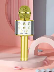 AKKHOO 一体式无线麦克风，带音效，多功能卡拉 OK 麦克风，无线电容麦克风 - 土豪金 - 查看 13