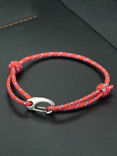 时尚手工编织 3 毫米伞绳手链饰物龙虾扣男士可调节手链男士臂环首饰