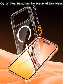 Rocoren Rocoren Magnetic Case Compatible With IPhone 17 16 Pro Max Plus, Magnetic Wireless Charging Phone Case Compatible With IPhone Lens Protection Impact Resistant Case, Transparent, PC+TPU