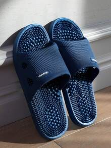 Men And Women Massage Slippers, Summer Shower Non-Slip Bathroom Shoes (Mixed Massage Pattern Designs) - Blue - View 7