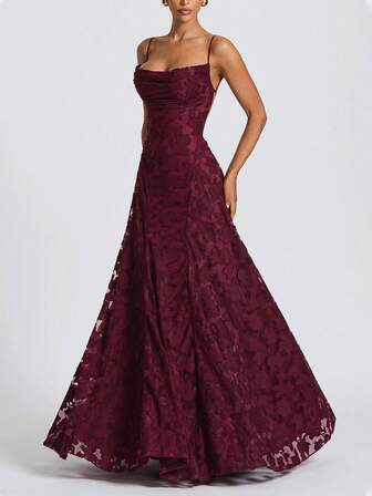 Women's Elegant Solid Color Fishtail Backless Tie-Up Cocktail Dress