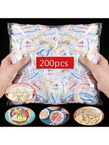 50/100/200/500个装可重复使用弹性食品碗盖，多色弹力食品盖，适用于不同尺寸的碗碟，食品用途广泛，适用于厨房、野餐、烧烤等场合，是厨房配件、食品盖、家居生活、透明厨房塑料袋、食品容器的理想之选。 - 彩色 - 查看 8