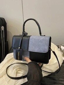 Túi xách, túi đeo vai & túi đeo chéo kẻ sọc tối giản thời trang mới dành cho nữ, thích hợp cho hàng ngày, công sở, thường ngày, đi làm, quà tặng ngày lễ - màu đen - Xem 8