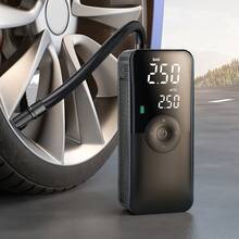 Inflador de neumáticos Carsun, compresor de aire portátil, modelo con pantalla digital inalámbrica, 150 PSI, baterías de gran capacidad de 2600mAh, 3 veces talla grande rápida la velocidad de inflado, con función de desinflado, indicador de presión de neumáticos y 3 modos de LED ajustables.