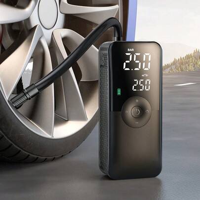CARSUN Inflador de neumáticos Carsun, compresor de aire portátil, modelo con pantalla digital inalámbrica, 150 PSI, baterías de gran capacidad de 2600mAh, 3 veces talla grande rápida la velocidad de inflado, con función de desinflado, indicador de presión de neumáticos y 3 modos de LED ajustables.
