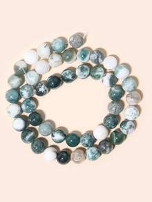 Cuentas de piedras naturales, cuentas sueltas de obsidiana, jade birmano, ojo de tigre, redondas y lisas, piedras preciosas de curación de energía para hacer joyas, pulseras y collares DIY