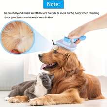 One-Click Brush Hair Removal Pet Grooming Tool - Dog & Cat Deshedding Comb - Silicone Massage Brush With Ergonomic Handle, 4-Season Use