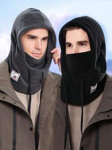 1pc Unisex Fleece Windproof Face Mask, Outdoor Warm Balaclava Hat For Winter, Cycling, Skiing