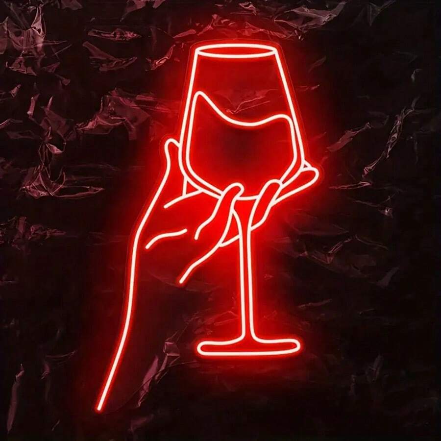 1pc Cheers Wine Glasses Neon Sign - Dimmable LED Party Sign Lights With USB Cable, Portable, Bedroom Wall Decor, Home Bar Cart Accessories, Color-Changing, Energy-Efficient, Durable, Easy-To-Use, And Space-Saving