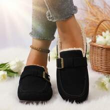 Women's Snow Boots And Women's Loafers, Featuring A Slip-On Design, Plush-Lined Interior, Windproof And Warm Properties, Lightweight And Non-Slip Performance, Casual And Sporty Style, Stylish And Versatile Look, Machine Washable, Suitable For Dating, Shopping, Walking And Office Wear, Are Ideal Choices For New Year Gifts And Valentine's Day Gifts. - 黑色 - 查看 3