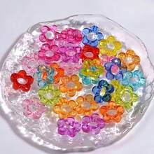 200pcs/50pcs Acrylic Beads Shaped Like Flowers, Featuring Different Gradient Designs, Perfect For Creating DIY Earrings And Other Jewelry Crafts.
