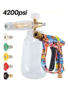High-Pressure Foam Cannon, Adjustable Foam Lance With Aluminum Body, For Home Car Wash Foam Blaster, Car Wash Cleaning Bottle, Car Wash Kit, Car Accessories