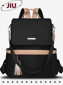 Anti-Theft Nylon Backpack Women Purse, Multi-Function Fashion Day Bag, Multi-Pocket Lightweight Travel Bag, Large Capacity Simple School Bag, Convenient Book Bag, For Students, Travel Vacation, Business Trip, Daily Commuting, Shopping, Office, Dating, Outdoor, Birthday Gift, Holiday Gift, Mochilas