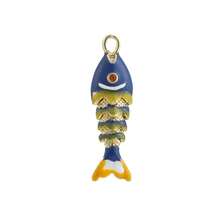 1pc Fashionable Colorful Enamel 3D Swinging Fish Pendant, Versatile DIY Bracelet, Necklace, Earring, Bag Charm Accessory