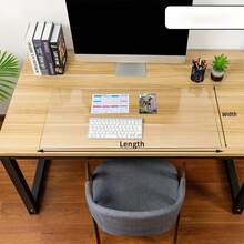 1pc Transparent Soft Glass Desk Mat, PVC Waterproof And Heat-Resistant Desk Pad For Students, Classrooms, Dining Tables, Coffee Tables, Waterproof And Oil-Proof, Easy To Clean Plastic Crystal Board Desk Protector